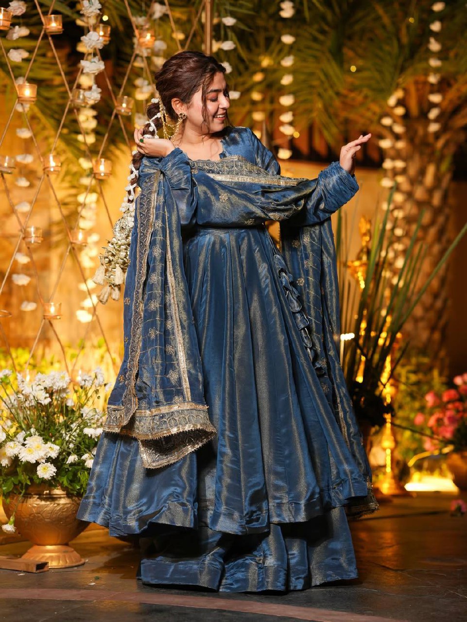 The Sovereign Teal Heritage Anarkali